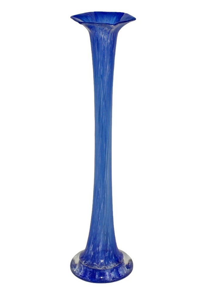 JS GartenDeko Dekovase Glasvase H 38 cm schmale Blumenvase in blau mit weißem Muster Vase JS GartenDeko Dekovase Glasvase H 38 cm schmale Blumenvase in blau mit weißem Muster Vase von JS GartenDeko