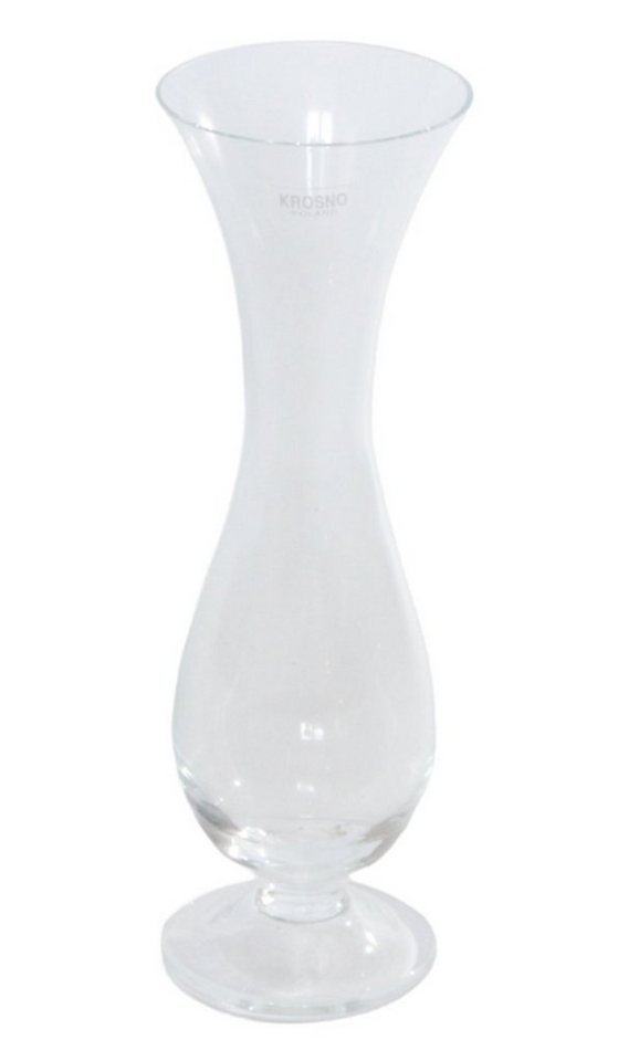 JS GartenDeko Dekovase Glasvase Vase auf Fuß H 16 cm Blumenvase klein aus Glas transparent von JS GartenDeko