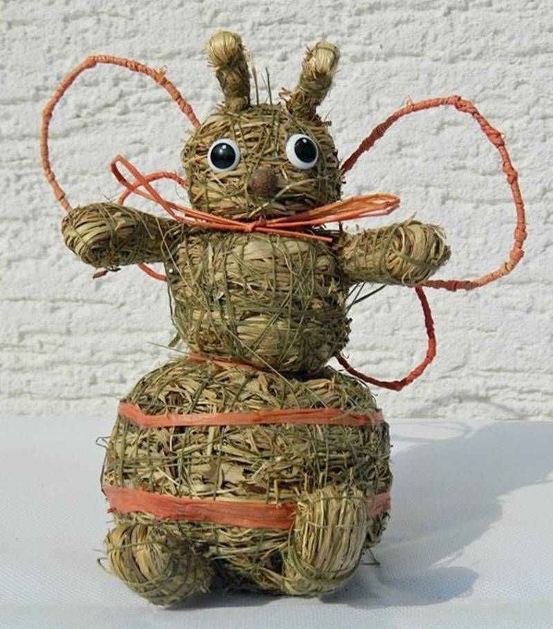 JS GartenDeko Tierfigur Deko Heufigur Biene H 16 cm Frühlingsdeko Tierfigur Heudeko von JS GartenDeko