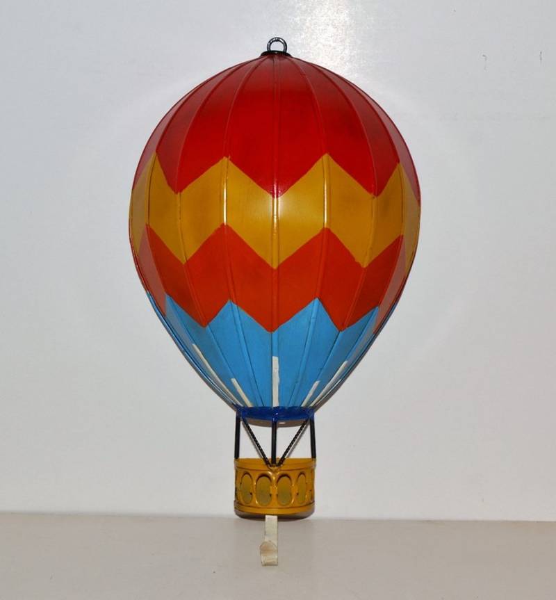 JS GartenDeko Wanddekoobjekt Nostalgie Heißluftballon Wandmodell Wandaufhängung H 49 cm von JS GartenDeko