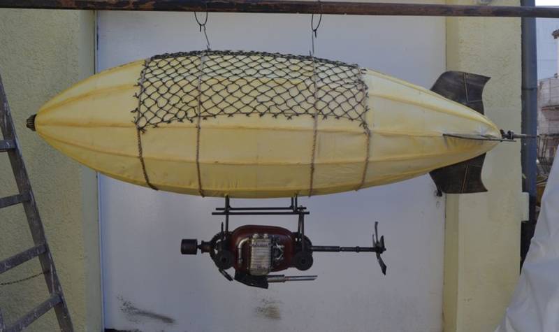 Modell XXL Nostalgie Modellflugzeug Oldtimer Zeppelin Luftschiff L 225 cm Luftraum Dekoration von JS GartenDeko