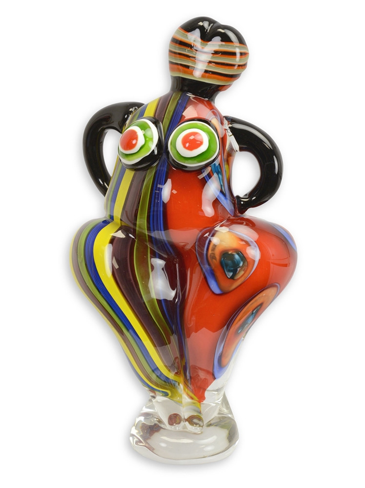 Murano-Stil Glasfigur Abstrakte Frau Höhe 32 cm Moderne Glasfigur Dekofigur aus Glas von JS GartenDeko