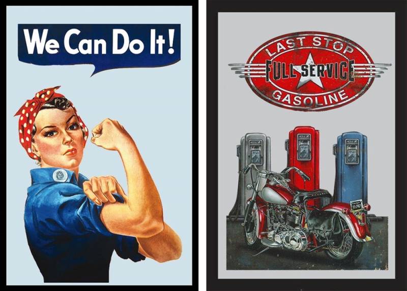 Set: 2 Spiegelbilder American Legend "We Can Do It!" 20x30 cm Wandbilder Hinterglasdruck mit Rahmen von JS GartenDeko