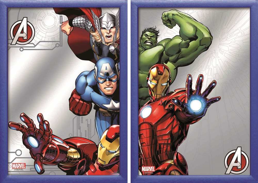 Set: 2 Spiegelbilder Avengers Marvel Film Deko Bild 20x30 cm Wandbilder Hinterglasdruck mit Rahmen von JS GartenDeko