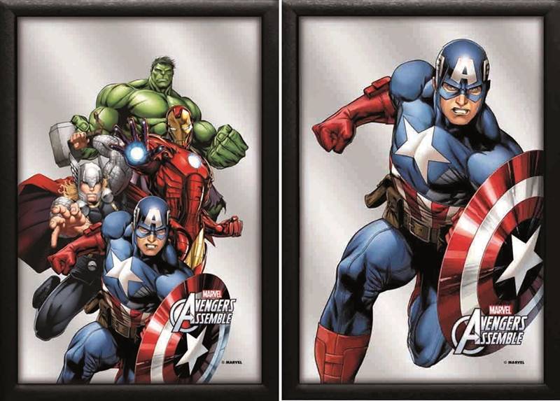 Set: 2 Spiegelbilder Avengers Marvel Film Deko Bild 30x20 cm Wandbilder Hinterglasdruck mit Rahmen von JS GartenDeko