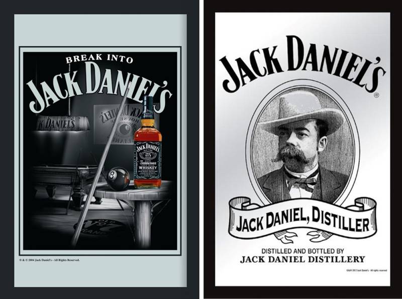 Set: 2 Spiegelbilder Jack Daniel's Whisky Flasche Billard 30x20 cm Wandbilder Hinterglasdruck von JS GartenDeko