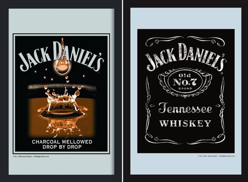 Set: 2 Spiegelbilder Jack Daniel's Whisky Tropfen & Emblem 30x20 cm Hinterglasdruck mit Rahmen von JS GartenDeko