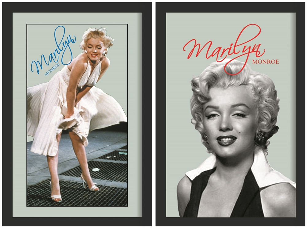 Set: 2 Spiegelbilder Marilyn Monroe 20x30 cm Wandbilder Hinterglasdruck mit schwarzem Rahmen Set: 2 Spiegelbilder Marilyn Monroe 20x30 cm Wandbilder Hinterglasdruck mit schwarzem Rahmen von JS GartenDeko