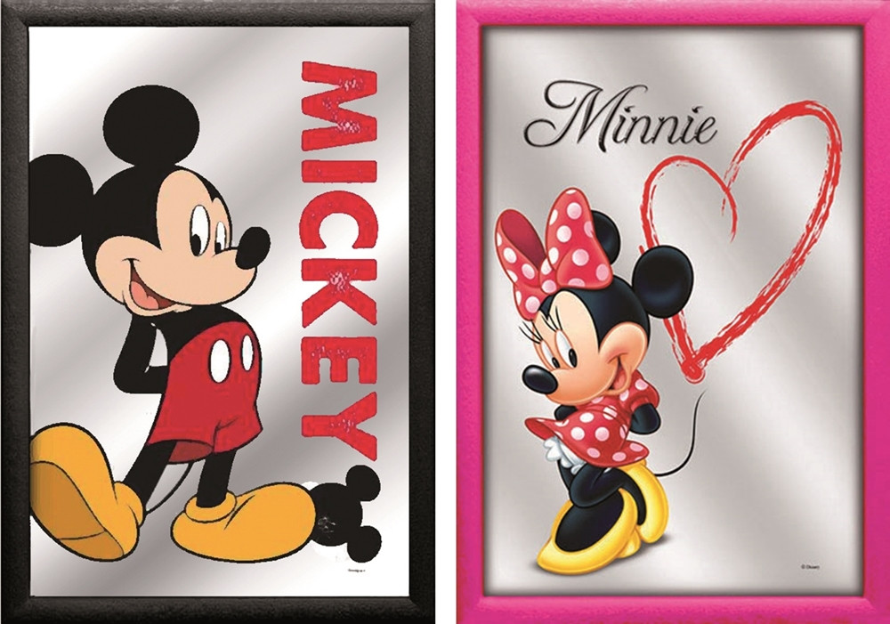 Set: 2 Spiegelbilder Mickey & Minnie Mouse 20x30 cm Kinderzimmer Deko Bild Wandbilder von JS GartenDeko