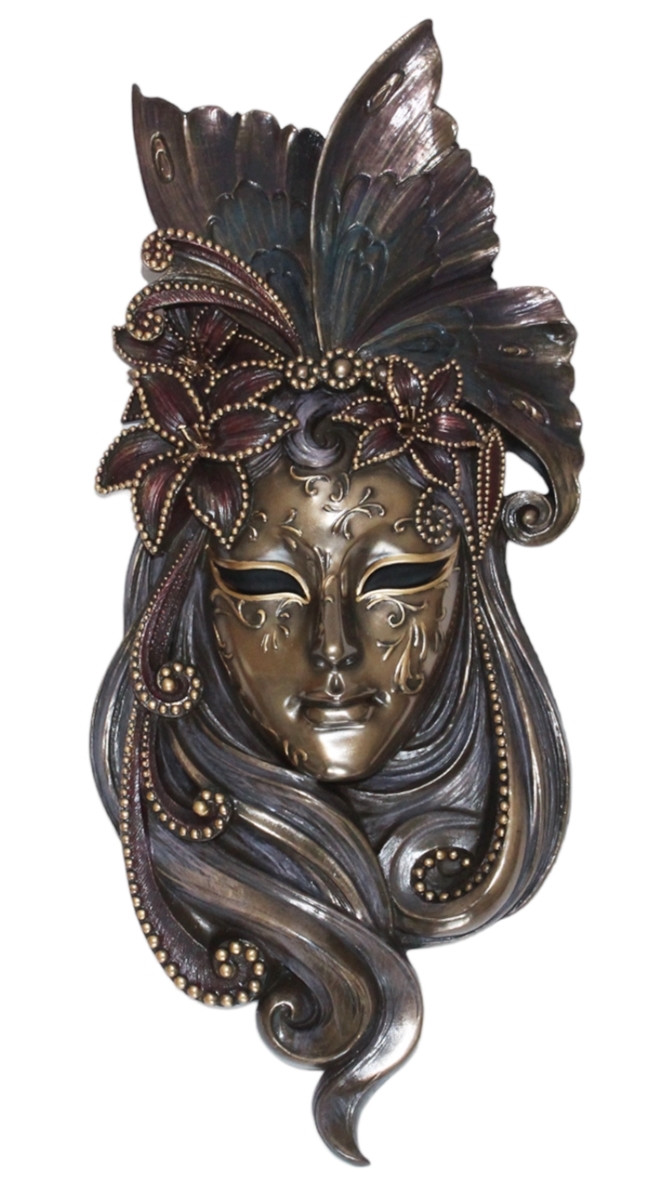 Venezianische Maske "Il Giglio" Die Lilie H 34 cm Maske Wanddekoration von Parastone