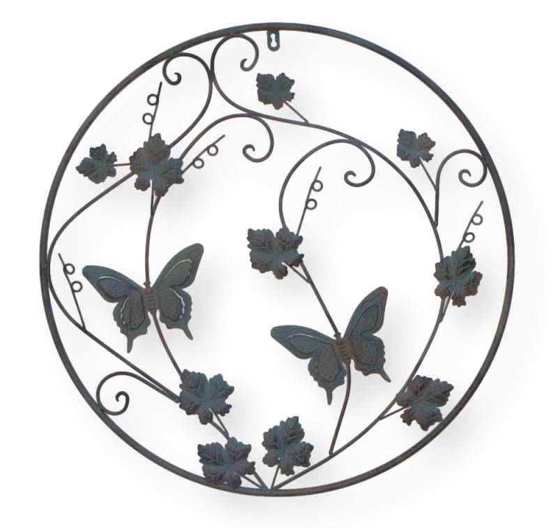 Wanddekoration Metall Schmetterlinge Durchmesser 64 cm Outdoor Wanddeko Metallbild Wandverzierung von JS GartenDeko