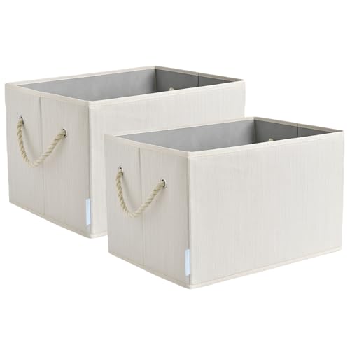 JS HOME Aufbewahrungskörbe, Schrank-Organizer-System, stabile, faltbare Aufbewahrungsboxen für die Organisation von Kleidung, Büchern – Regal-Organizer, Regale, Korb-Aufbewahrungsbehälter mit Griffen JS HOME Aufbewahrungskörbe, Schrank-Organizer-System, stabile, faltbare Aufbewahrungsboxen für die Organisation von Kleidung, Büchern – Regal-Organizer, Regale, Korb-Aufbewahrungsbehälter mit Griffen von JS HOME