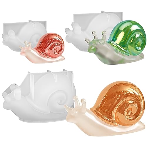 3 Stück Tierharz-Formen Silikon, Schnecken Epoxidharz Formen mit Fein Geschnitztem Schneckendesign, Schnecken Resin Animal Mold für DIY-Schnecken-Dekoration, Schrankdekoration von JS MOLD