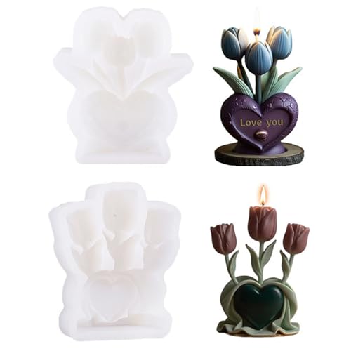 JS MOLD 2 Stück Kerzenform Blumen Silikonform,Tulips Floral Silikonformen Gießformen,3D silikonform Kerzenform Blume Kerzengießformen, für Muttertag Valentinstag Geburtstagsfeier JS MOLD 2 Stück Kerzenform Blumen Silikonform,Tulips Floral Silikonformen Gießformen,3D silikonform Kerzenform Blume Kerzengießformen, für Muttertag Valentinstag Geburtstagsfeier von JS MOLD
