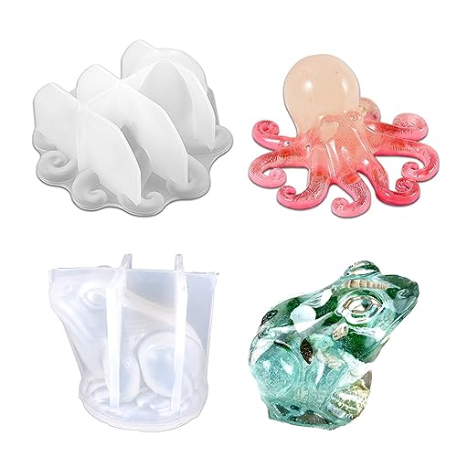 JS MOLD 2 Stück Tierharz-Formen Silikon,Oktopus-Frosch-Harz-Formen,3D-Epoxidharz-Formen,DIY Handwerk Gießform für Geschenk Zuhause Büro Ornament Dekor JS MOLD 2 Stück Tierharz-Formen Silikon,Oktopus-Frosch-Harz-Formen,3D-Epoxidharz-Formen,DIY Handwerk Gießform für Geschenk Zuhause Büro Ornament Dekor von JS MOLD