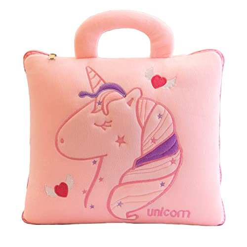 JS MOLD 2 in 1 Plüsch Kissen/Decke Reisedecke mit Tierdruck und Kissen Set Sofadecke Dekorative Decke Kuscheldecke für Nickerchen im Büro, Autofahrten, multifunktionale Kissendecken (15) von JS MOLD