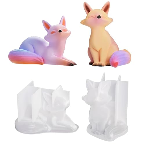 JS MOLD 2Stück Silikonformen Epoxidharz Fuchs,3D Fuchs Kerze Form Tier Harz Form,Tier Gießformen Silikon, Fox Resin Mold für Sojawachs Kerzen, Seife, Gips, Epoxidharz, Handwerk JS MOLD 2Stück Silikonformen Epoxidharz Fuchs,3D Fuchs Kerze Form Tier Harz Form,Tier Gießformen Silikon, Fox Resin Mold für Sojawachs Kerzen, Seife, Gips, Epoxidharz, Handwerk von JS MOLD