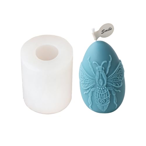 JS MOLD 3D Ostereier Silikonform, Blume Eier Kerzenformen Seifenform,DIY Blumen Ostern Eier Kerzengießformen Gießform Ostern Silikon Ostereier für DIY Duftkerze Ornamente Geschenk (10#) von JS MOLD
