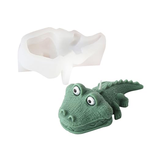 JS MOLD Kerzen Silikonform,Schwimmendes Krokodil, Frosch Silikonformen Gießformen, 3D Tier Gießformen Silikon,Tiere Form Für Diy Aromatherapie Kerzen, Heimdekorationen (Krokodil) von JS MOLD