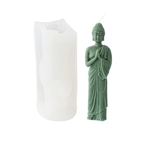 JS MOLD Kerzen Silikonform 3D Buddha Kerzengießform Seifenform DIY 3D Buddha Figuren Kerzen Gießen Form für für Gips, Seife, Sojawachs Kerzen (05#) von JS MOLD