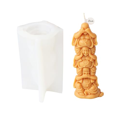 JS MOLD Kerzen Silikonform 3D Buddha Silikonformen DIY Buddha Kerzenformen 3D Buddha Figuren Kerzen Gießen Form Für Gips, Seife, Sojawachs Kerzen,Handwerk Ornamente (01#) von JS MOLD