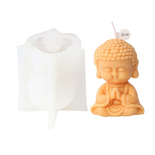 JS MOLD Kerzen Silikonform 3D Buddha Silikonformen DIY Buddha Kerzenformen 3D Buddha Figuren Kerzen Gießen Form Für Gips, Seife, Sojawachs Kerzen,Handwerk Ornamente (02#) von JS MOLD
