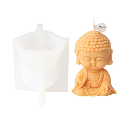 JS MOLD Kerzen Silikonform 3D Buddha Silikonformen DIY Buddha Kerzenformen 3D Buddha Figuren Kerzen Gießen Form Für Gips, Seife, Sojawachs Kerzen,Handwerk Ornamente (03#) von JS MOLD