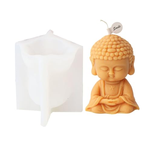 JS MOLD Kerzen Silikonform 3D Buddha Silikonformen DIY Buddha Kerzenformen 3D Buddha Figuren Kerzen Gießen Form Für Gips, Seife, Sojawachs Kerzen,Handwerk Ornamente (04#) von JS MOLD