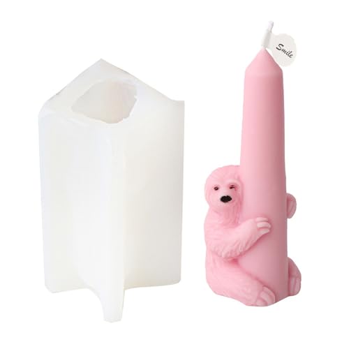 JS MOLD Kerzen Silikonformen,Eichhörnchen Kerzenform Silikon,3D Tier Silikonform Animal Resin Molds für die Herstellung von handgefertigten Duftkerzen, Seifen, Gips Harzhandwerk (Faultier) von JS MOLD