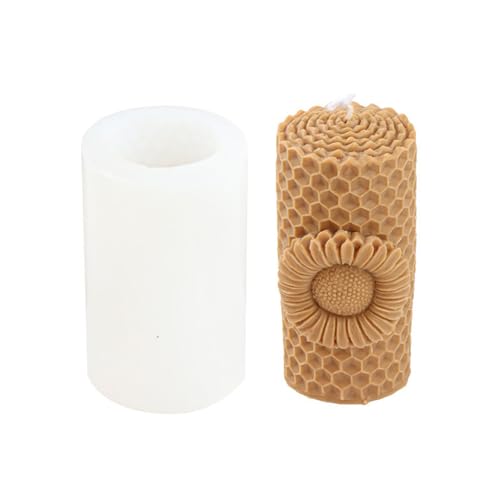 JS MOLD Kerzenform Silikon, 3D Biene Honigwabe Kerzengießform Silikon,Bienenstock-Silikonform,Bienenwabe Bubble Kerzenform,Silikonform für Bienenenwachskerzen, Seife (08#) von JS MOLD