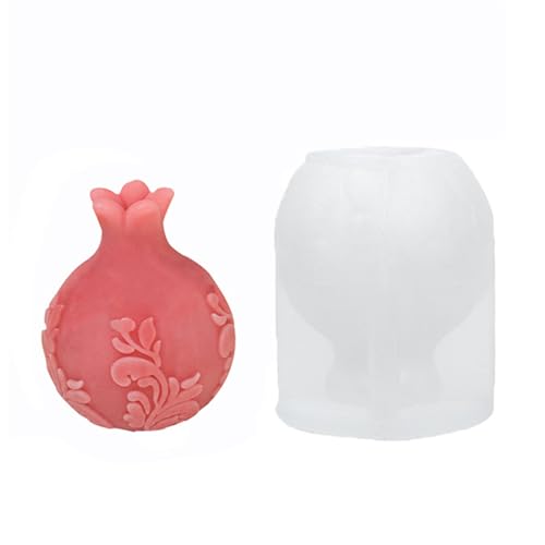 JS MOLD Kerzenform Silikon 3D-Granatapfel Kerzen-Silikonform,DIY Silikonform Kerzen-Gießen Formen,für Kerzenherstellung,Handgefertigte Seife,Duftkerzen von JS MOLD