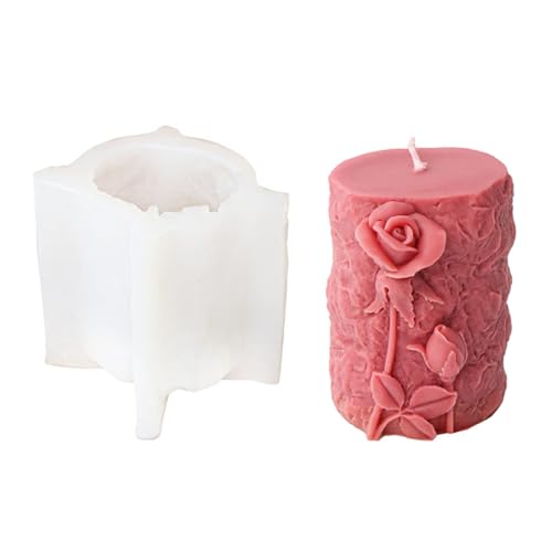 JS MOLD Kerzenform Silikon 3D Herz Silikonform Kerzen-Gießen Formen,DIY Kerzenformen zum Gießen für Die Herstellung Von Seife Duftkerze Kerze Handwerk Ornamente (02#) von JS MOLD