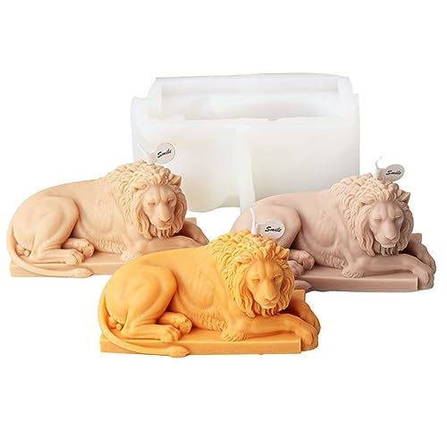 JS MOLD Löwe Kerze Silikonform,3D-Silikon-Tier-Kerzenformen,Handgefertigte Harzform mit Löwe, Löwe Schreibtisch Dekor Silikonform,Candle Gießform Resin Mold für DIY Kerzen Seife Handwerk JS MOLD Löwe Kerze Silikonform,3D-Silikon-Tier-Kerzenformen,Handgefertigte Harzform mit Löwe, Löwe Schreibtisch Dekor Silikonform,Candle Gießform Resin Mold für DIY Kerzen Seife Handwerk von JS MOLD