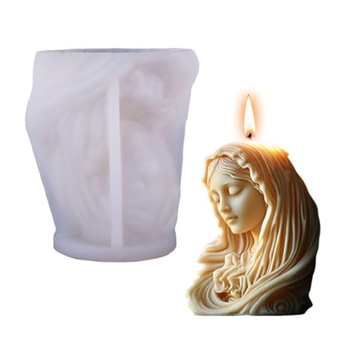 JS MOLD Silikon-Kerzenform,3D Heiligenbild Silikonform KerzengießformSilikonform Kerzen Gießform,Für Kerzen Machen, Statue, Handwerk Ornamente (RX-148) von JS MOLD