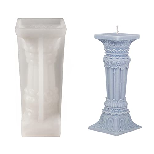 JS MOLD Silikon Kerzenform 3D Römische Säule Stumpenkerzen Duftkerze Kerzenform Kerzenformen zum Gießen für die Herstellung von Aromatherapie, Kerze, Gips, Schokolade (2#) von JS MOLD