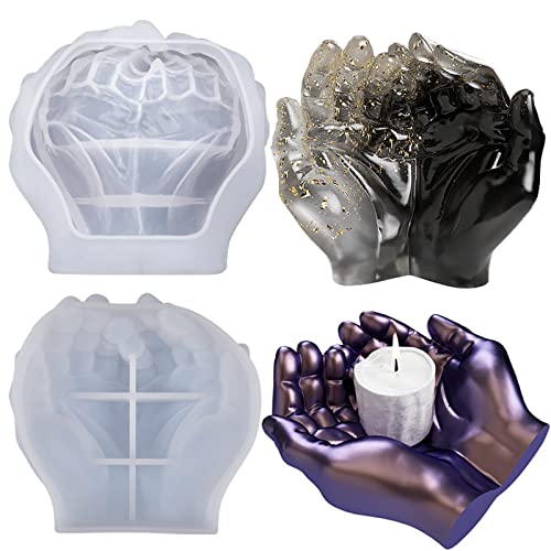 JS MOLD Silikonform Epoxy Form 3D Doppel Hände Epoxidharz Formen Harz Gießharz Silikonform Kerzenhalter Dekorative Silikonform Resin Gießharz Silikon Mold für Kerzenhalter JS MOLD Silikonform Epoxy Form 3D Doppel Hände Epoxidharz Formen Harz Gießharz Silikonform Kerzenhalter Dekorative Silikonform Resin Gießharz Silikon Mold für Kerzenhalter von JS MOLD