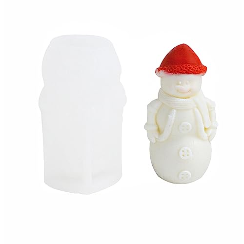 JS MOLD Silikonform Kerze Weihnachten,3D Weihnachten Kerzenform,DIY Silikon Kerzen Gießform Silikonform Weihnachten Kerzen für DIY Weihnachtsschmuck Dekoration (Schneemann) von JS MOLD