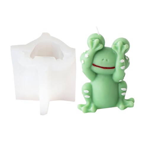 JS MOLD Silikonform Kerzenform Seifenform 3D Frosch Silikon Formen,3D-Tierharz-Resin Silikonform für Schokolade, Seife, Gips, Sojawachs Kerzen, Epoxidharz Handwerk (ZHF9809) von JS MOLD