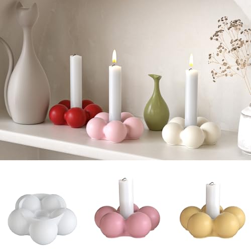 JS MOLD Silikonform Kerzenhalter, Gießformen Beton Silikon Kerzenhalter,Silikonformen Gießformen Kerzenhalter, Kerzenformen Zum Gießen Set,Epoxidharz Formen Moulds (10,1x3,7cm) von JS MOLD