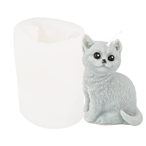 JS MOLD Silikonform Tiere 3D, Katzen Form Silikon Seifengießform,Tier Gießformen Silikon,Hund Kerze Silikonform,Epoxidharz Formen für Kuchen, Seifen, Fondant Kuchen Dekoration Form (7#) von JS MOLD