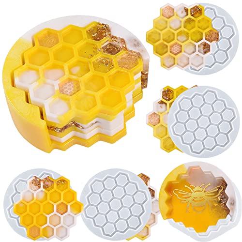 JS MOLD Silikonform Untersetzer Epoxidharz 5 Stück Biene Harzuntersetzer-Formen Epoxidharz Formen DIY Untersetzer Silikon Formen Gießformen für Art Achat Untersetzer, Obsttabletts JS MOLD Silikonform Untersetzer Epoxidharz 5 Stück Biene Harzuntersetzer-Formen Epoxidharz Formen DIY Untersetzer Silikon Formen Gießformen für Art Achat Untersetzer, Obsttabletts von JS MOLD
