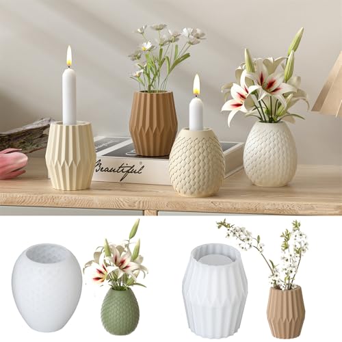 JS MOLD Vase Silikon Gießformen,2 Stück Vase Silikonform,Gießformen Blumenvasen, DIY Vases Resin Formen,Handgefertigte Formen für Blumentöpfe,DIY Heimdekoration (Origami-Vase) von JS MOLD
