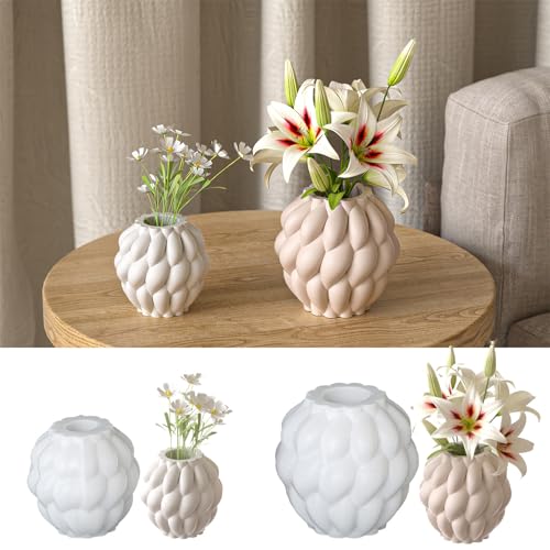 JS MOLD Vase Silikon Gießformen,2 Stück Vase Silikonform,Gießformen Blumenvasen, DIY Vases Resin Formen,Handgefertigte Formen für Blumentöpfe,DIY Heimdekoration (Regentropfen-Vase) von JS MOLD