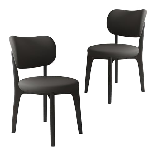 JS Ouyafei Esszimmerstühle 2er 4er 6er Bequeme Rückenlehne Weicher Sitz Geeignet Für Alle Arten Von Restaurants Und Küchen Black + Black 2PASS von JS Ouyafei