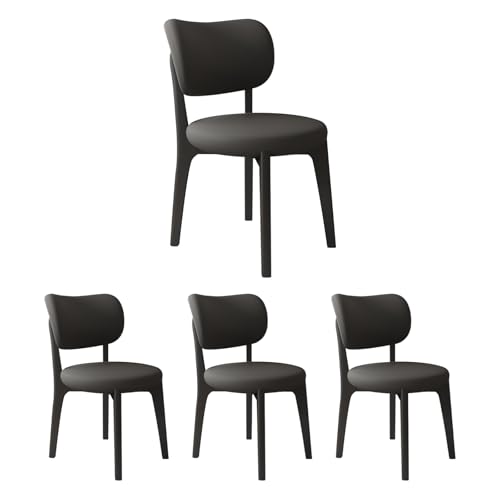 JS Ouyafei Esszimmerstühle 2er 4er 6er Bequeme Rückenlehne Weicher Sitz Geeignet Für Alle Arten Von Restaurants Und Küchen Black + Black 4PASS von JS Ouyafei
