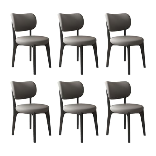 JS Ouyafei Esszimmerstühle 2er 4er 6er Bequeme Rückenlehne Weicher Sitz Geeignet Für Alle Arten Von Restaurants Und Küchen Black + Dark Gray 6PASS von JS Ouyafei