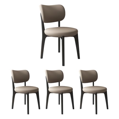JS Ouyafei Esszimmerstühle 2er 4er 6er Bequeme Rückenlehne Weicher Sitz Geeignet Für Alle Arten Von Restaurants Und Küchen Black + Dark Khaki 4PASS von JS Ouyafei