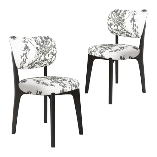 JS Ouyafei Esszimmerstühle 2er 4er 6er Bequeme Rückenlehne Weicher Sitz Geeignet Für Alle Arten Von Restaurants Und Küchen Black + Floral 2PASS von JS Ouyafei