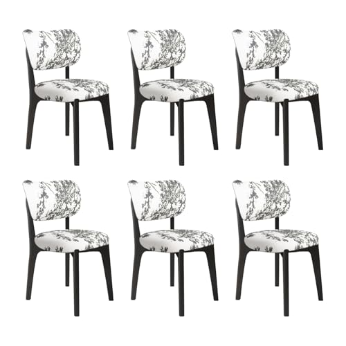 JS Ouyafei Esszimmerstühle 2er 4er 6er Bequeme Rückenlehne Weicher Sitz Geeignet Für Alle Arten Von Restaurants Und Küchen Black + Floral 6PASS von JS Ouyafei