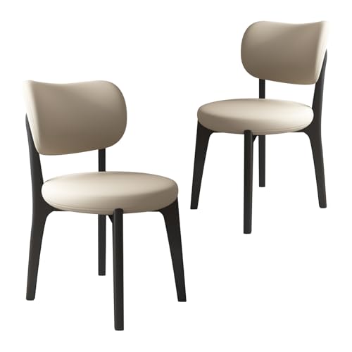 JS Ouyafei Esszimmerstühle 2er 4er 6er Bequeme Rückenlehne Weicher Sitz Geeignet Für Alle Arten Von Restaurants Und Küchen Black + Light Khaki 2PASS von JS Ouyafei